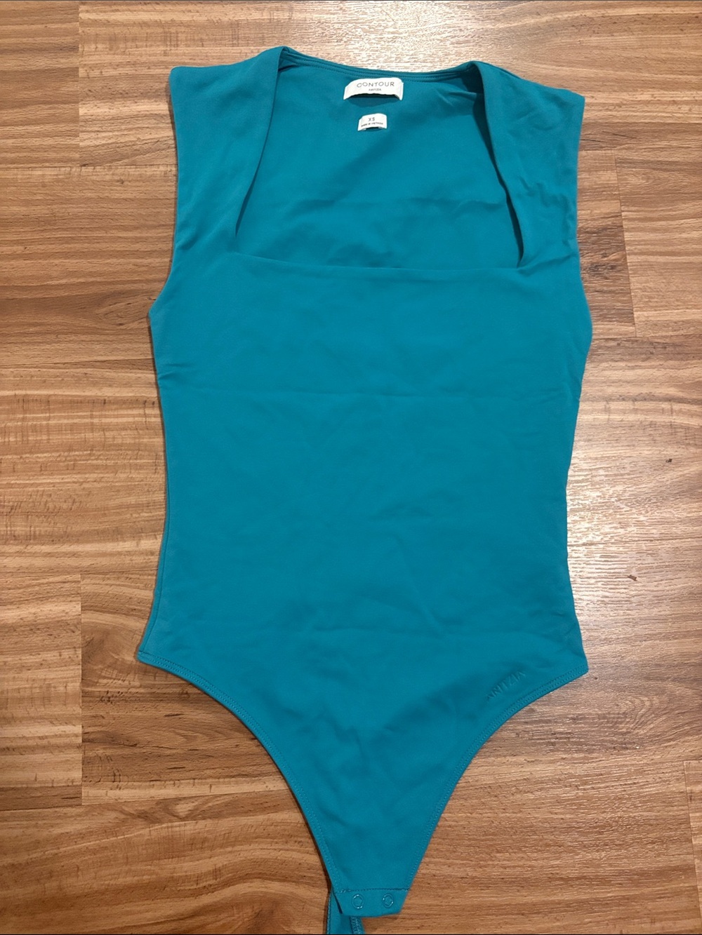 Aritzia Contour Teal Square-Neck Bodysuit